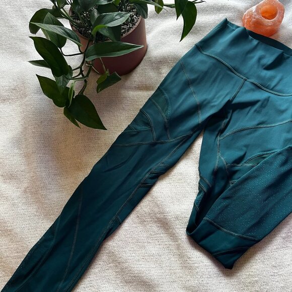 LULULEMON Wunder Under High-Rise Tight Teal *Mesh 28" - Picture 3 of 8